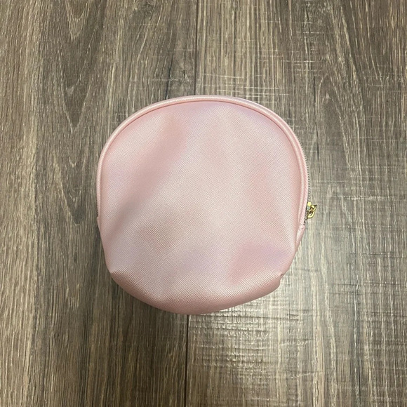 Macy's pink Shimmer cosmetic makeup beauty bag gold zipper New - Picture 3 of 5